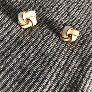 2 for $20 Elegant vintage gold & white studs